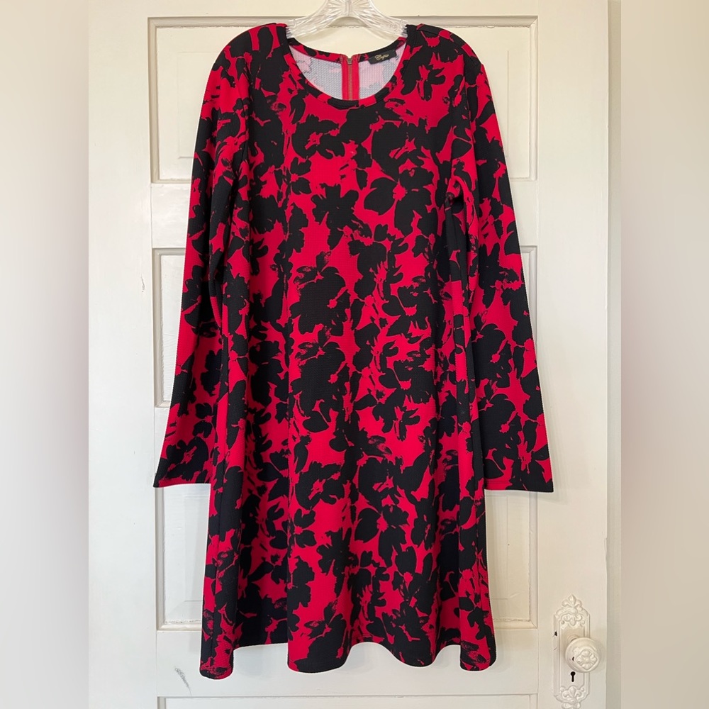 Cupio Red and Black Full Flare Dress Size XL